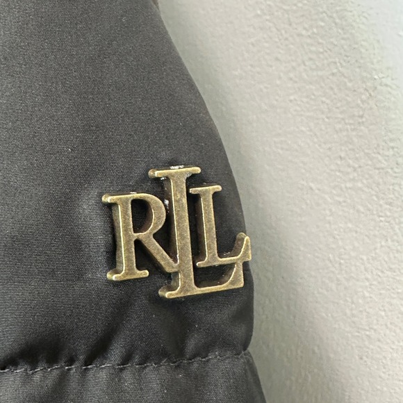 Lauren Ralph Lauren Women Sz PS Black Down Waterfowl Feathers Puffer Coat - Picture 4 of 9